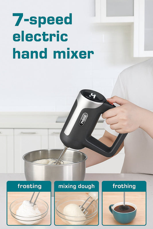 TOTAL Cordless Blender & Mixer Combo 16V, 7-Speed Control, 125W, LED Display, with Accessories, Battery & Charger