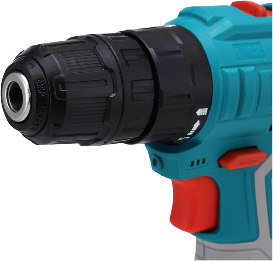 TOTAL TDLI12208 12V Li-Ion Cordless Drill Driver, 20Nm Torque, 10mm Keyless Chuck, 2-Speed Variable Drill Kit with 2 Batteries, Charger & Carry Case