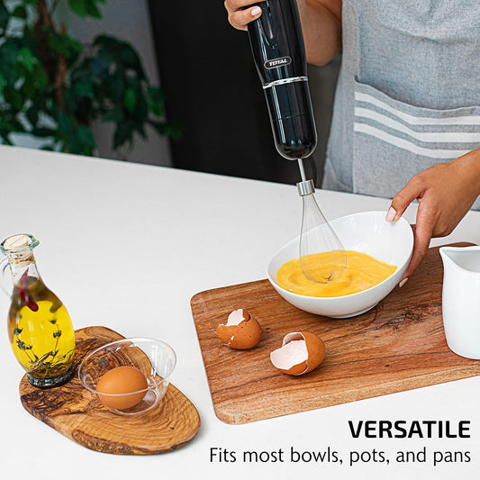 TOTAL Cordless Hand Blender Kit 16V with Accessories, 100W, 5-Speed Control, LED Display, Stainless Steel Shaft, Battery & Charger