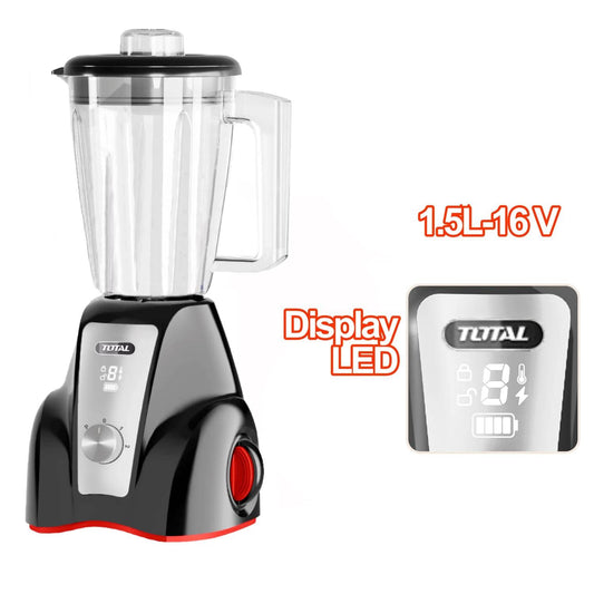 TOTAL Cordless Juicer Blender 1.5L with Battery & Charger, 300W, 2-Speed Pulse Control, LED Display, Stainless Steel Blades