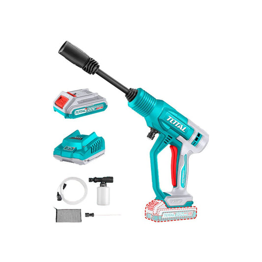 TOTAL Cordless Li-Ion Pressure Washer with Battery & Charger, Auto Stop System, Spray Gun & Foam Bottle