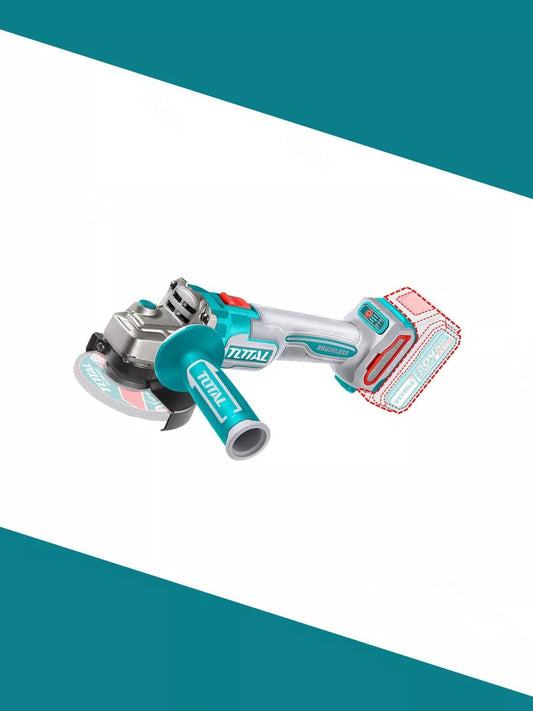 TOTAL Industrial Brushless 20V Cordless Angle Grinder 115mm, Variable Speed Metal Cutting & Grinding Tool, M14 Spindle, Tool Only