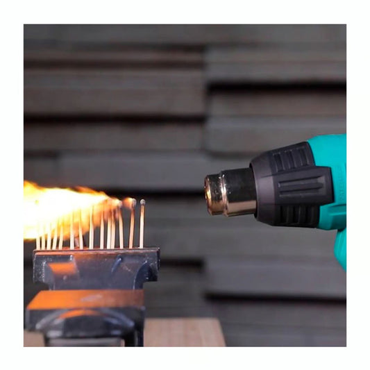 TOTAL Electric Heat Gun 2000W, Adjustable Temperature 50–550°C, Variable Airflow, with Nozzles & Scraper