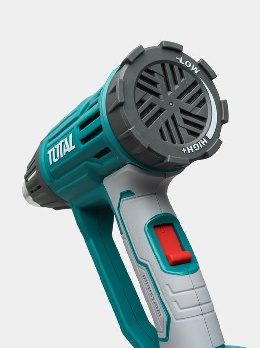 TOTAL Electric Heat Gun 2000W, Adjustable Temperature 50–550°C, Variable Airflow, with Nozzles & Scraper