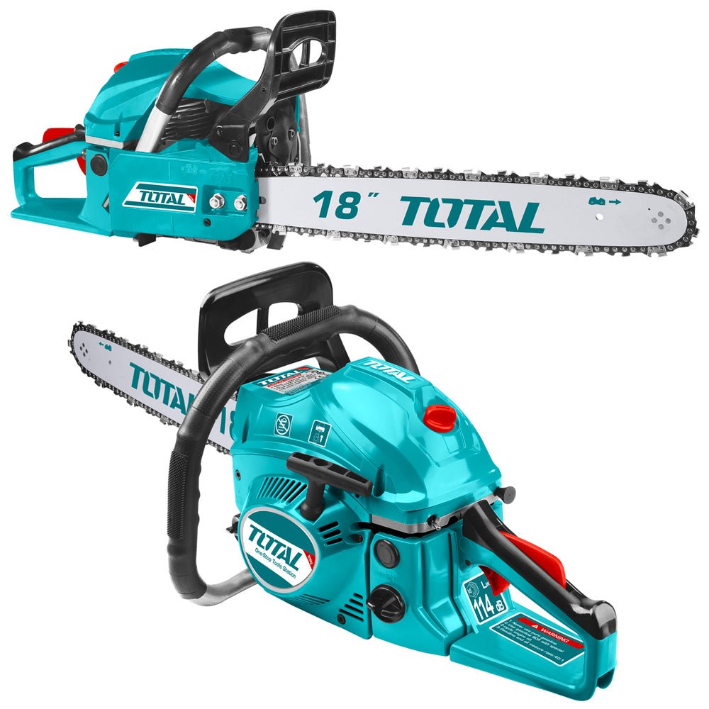 TOTAL TG5451811 Gasoline Chain Saw 18 Inch 46cc, 1800W Petrol Chainsaw with Automatic Oiling System & Guide Bar