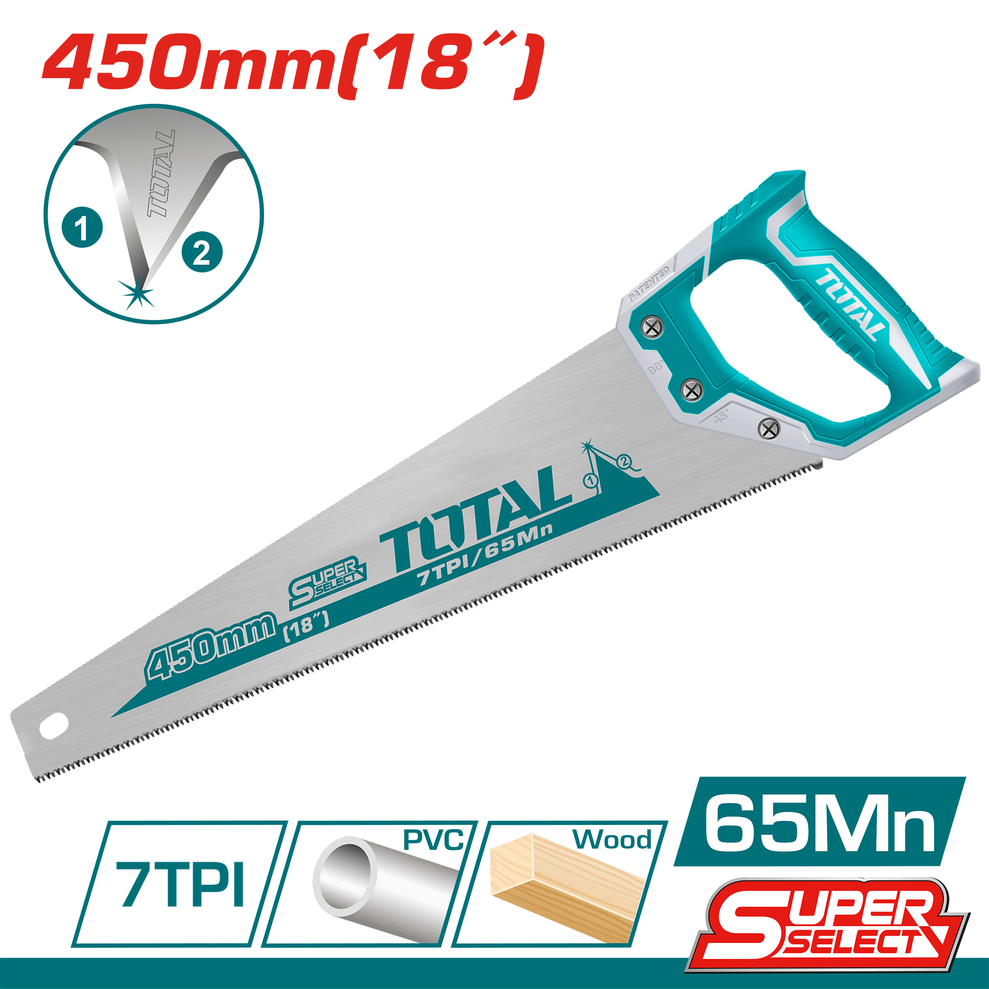 TOTAL Hand saw 18" / 450mm