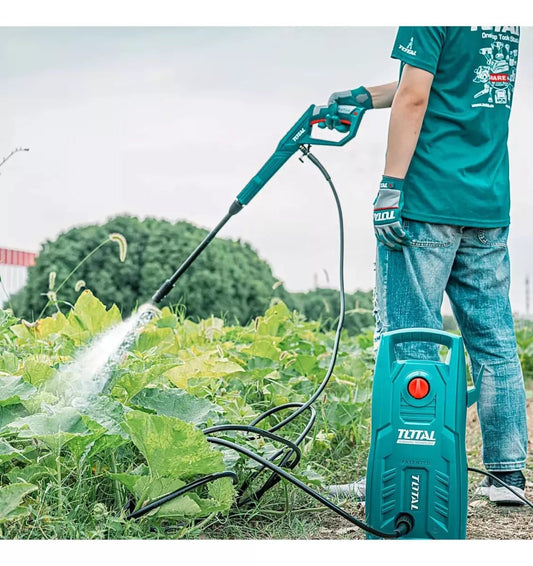 TOTAL High Pressure Washer with Auto Stop System, Copper Motor, Spray Gun & 5m Hose