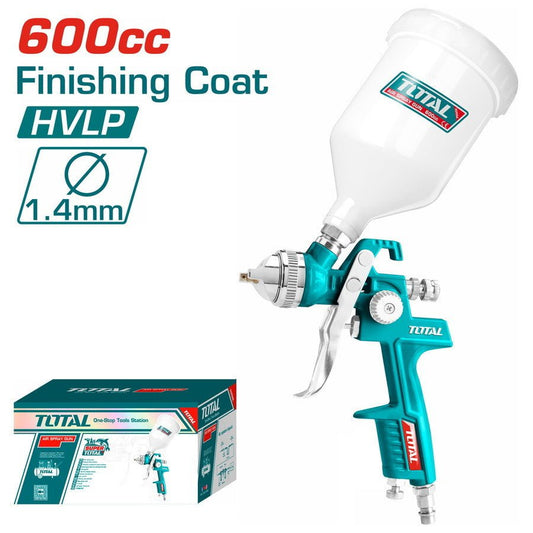 TOTAL HVLP Gravity Spray Gun, 600cc Capacity, 1.4mm Nozzle