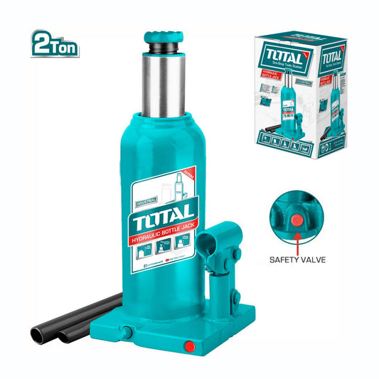 TOTAL 2 Ton Hydraulic Bottle Jack THT109022, Heavy Duty Car Lifting Jack with Adjustable Screw Extension
