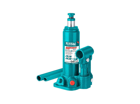 TOTAL 2 Ton Hydraulic Bottle Jack THT109022, Heavy Duty Car Lifting Jack with Adjustable Screw Extension