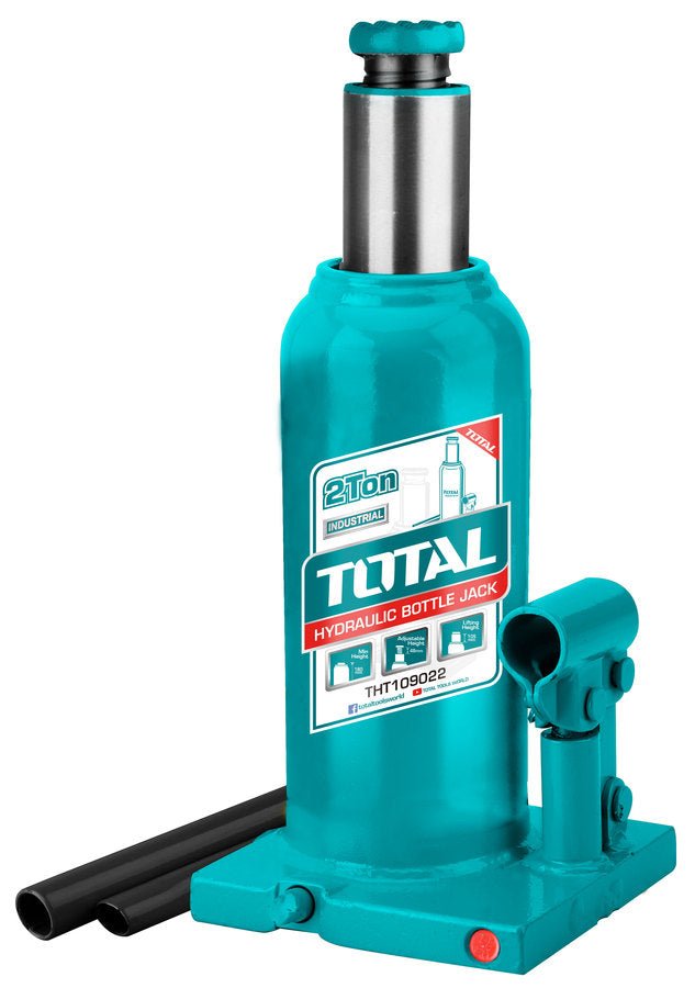 TOTAL 2 Ton Hydraulic Bottle Jack THT109022, Heavy Duty Car Lifting Jack with Adjustable Screw Extension