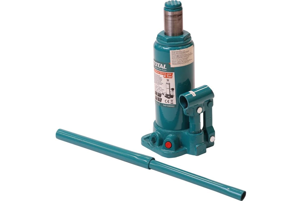 TOTAL 6 Ton Hydraulic Bottle Jack THT109062, Heavy Duty Car & Truck Lifting Jack with Adjustable Screw Extension