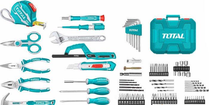 TOTAL THKTHP11652 165-Piece Professional Tool Set with 20V Cordless Impact Drill 66Nm, 2 Batteries, Charger & Heavy-Duty Carrying Case