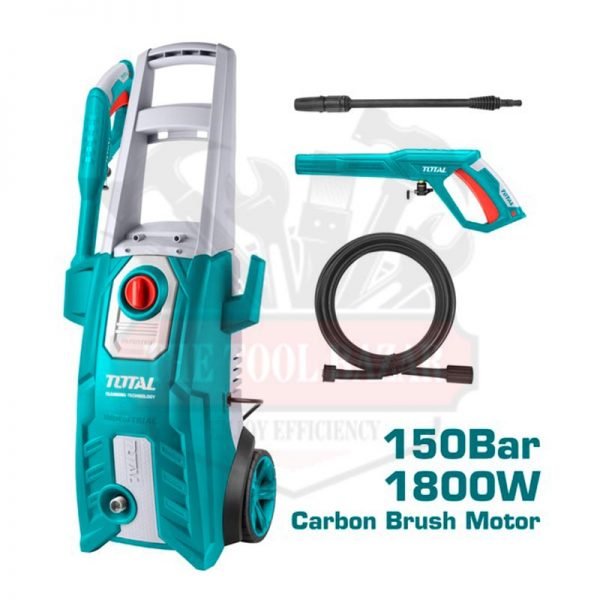 TOTAL TGT11356 High Pressure Washer 1800W 150 Bar, 2200 PSI Pressure Cleaner with Spray Gun, Soap Bottle & 5m Hose
