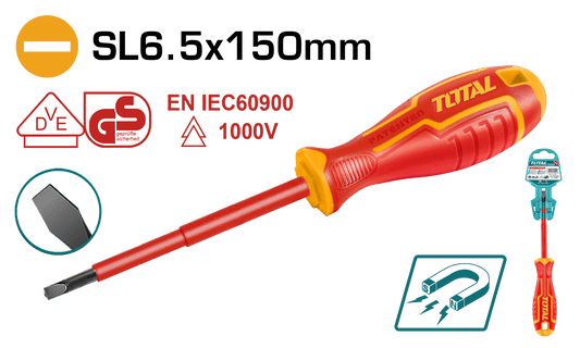 TOTAL INSULATED SREWDRIVER 1000V 6.5 X 150mm -THTIS6150