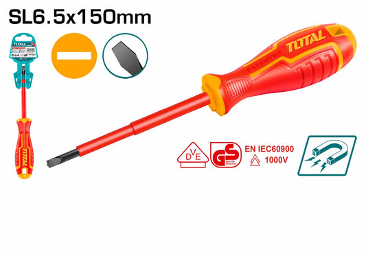 TOTAL INSULATED SREWDRIVER 1000V 6.5 X 150mm -THTIS6150
