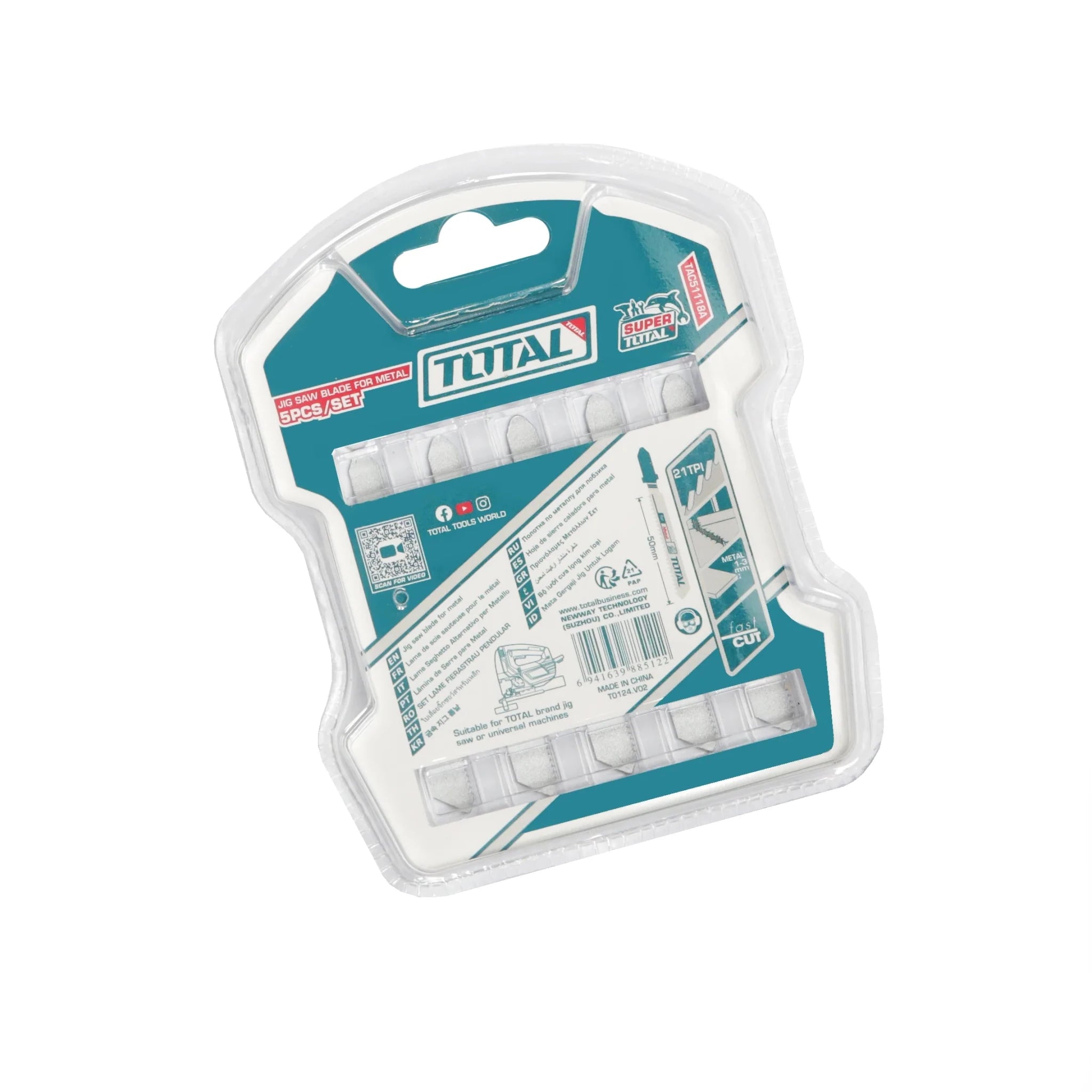 TOTAL Jig saw blade for metal 5pcs 50mm -TAC51118A