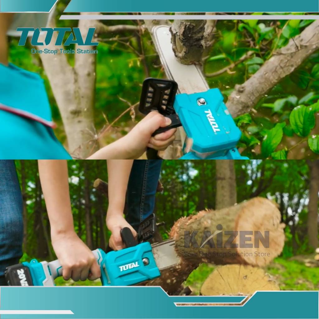 TOTAL Tools 20V Cordless Brushless Chainsaw 8" (Includes Battery & Charger Kit)