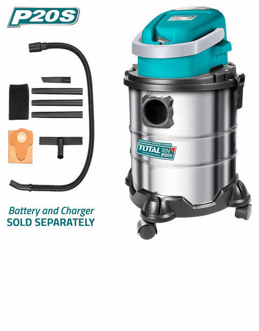 TOTAL Li-ion Cordless Vacuum Cleaner For Wet And Dry Floors 20L