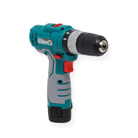 TOTAL TDLI12325 Cordless Drill 12V 10mm 20Nm with 2 Batteries, USB-C Charging & Carrying Case