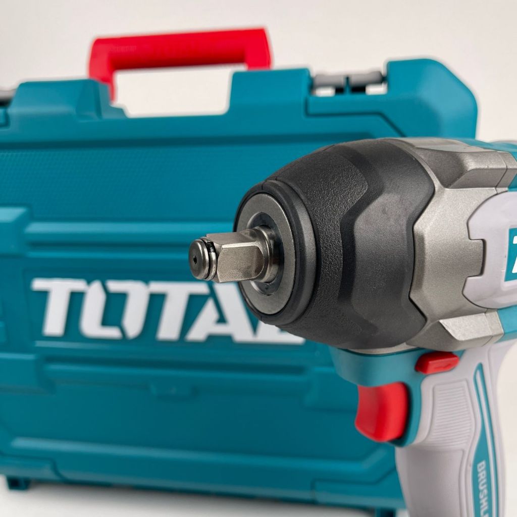 TOTAL TIWLI2038 Cordless Impact Wrench 20V Brushless 300Nm 1/2" Drive with 2 Batteries & Fast Charger