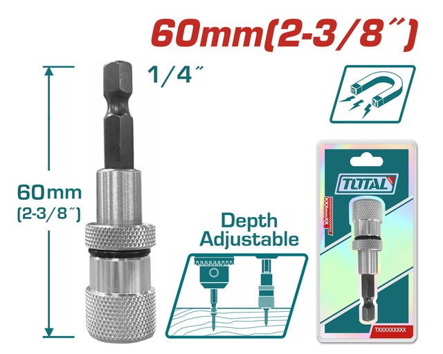 TOTAL Limit Screwdriver Bit Holder 60mm -TAC464601