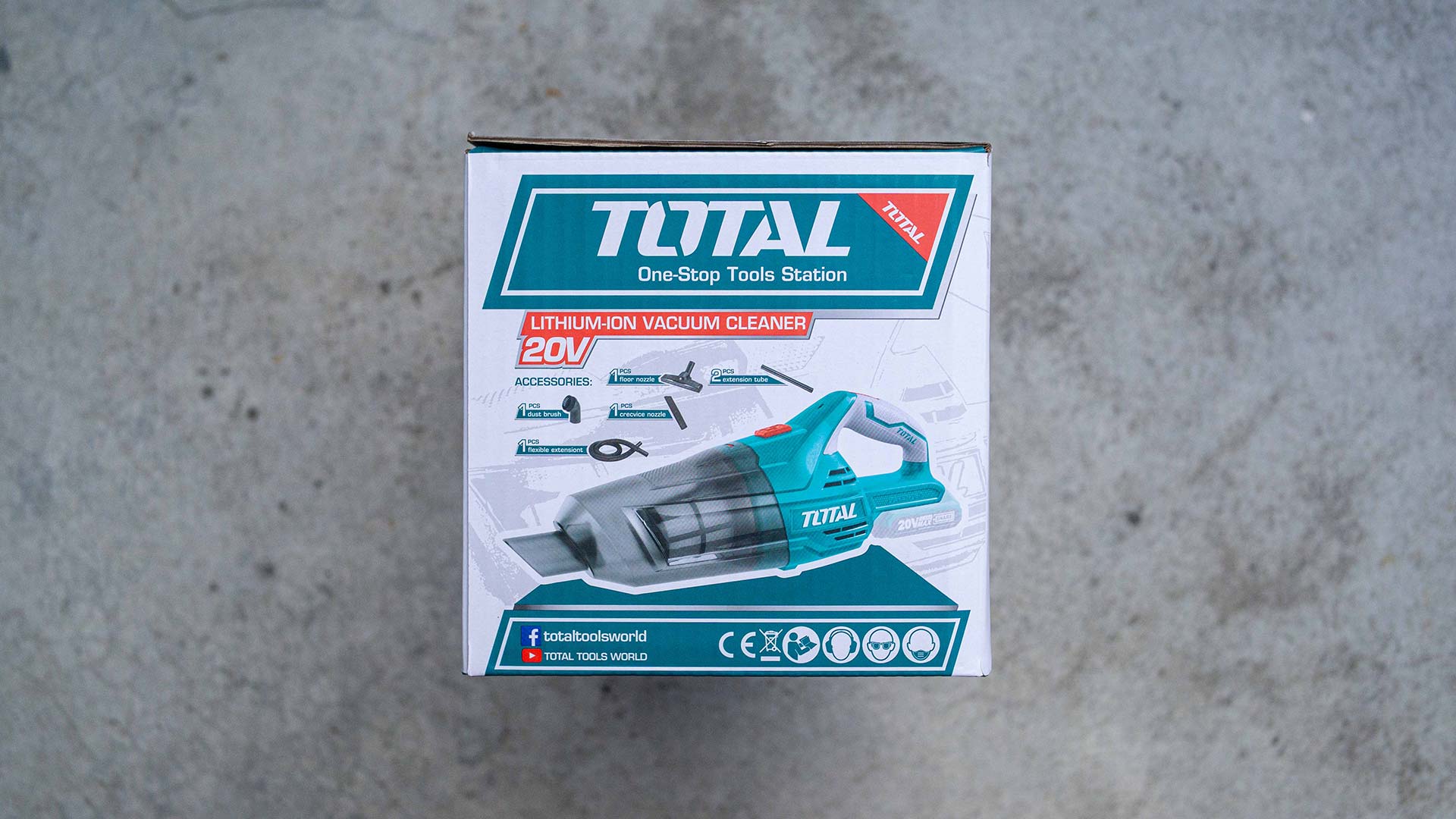TOTAL TVLI2001 Cordless Vacuum Cleaner 20V 0.7L HEPA Filter Handheld Vacuum