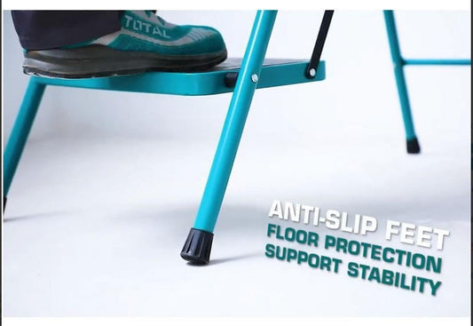 TOTAL Metal Step Ladder 3 Steps, Heavy-Duty, 150kg Load Capacity