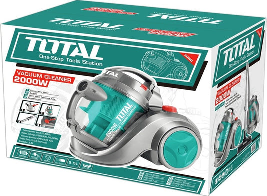 TOTAL Multi-Cyclone Vacuum Cleaner 2000W, HEPA Filter, 2.5L Capacity