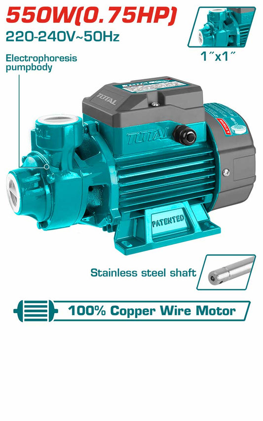 TOTAL TWP15506 Peripheral Water Pump 550W 0.75HP High Pressure Water Transfer Pump