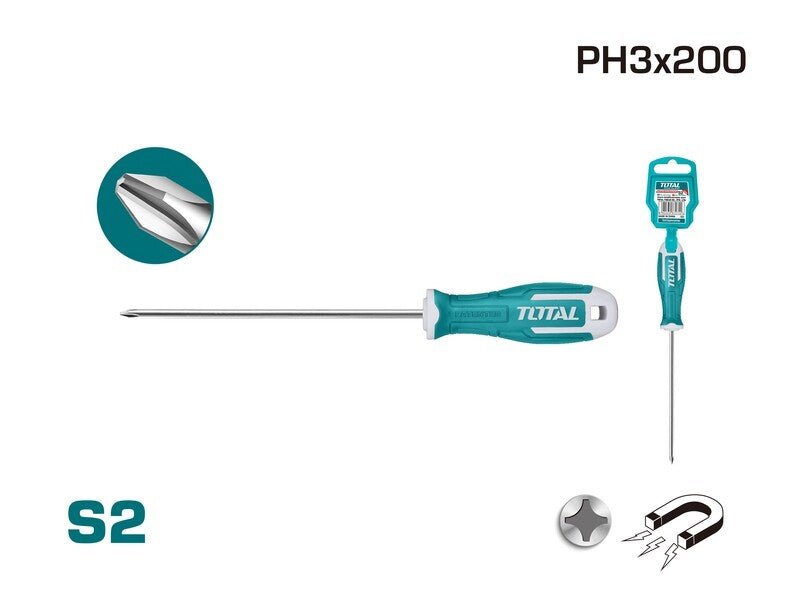 TOTAL Philips Screwdriver PH3 X 200mm -THT26PH3200