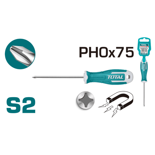 TOTAL Phillips Screw Driver 75MM -THT26PH0075
