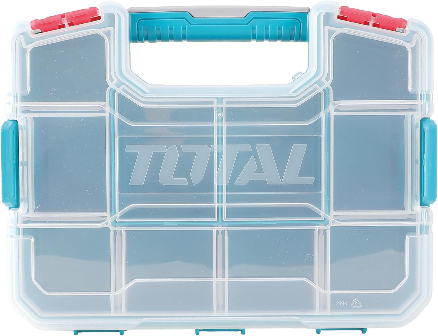TOTAL TPBX1121 Plastic Organizer 12" Stackable Storage Box with Removable Dividers