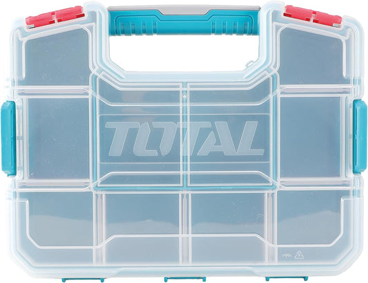 TOTAL TPBX1121 Plastic Organizer 12" Stackable Storage Box with Removable Dividers