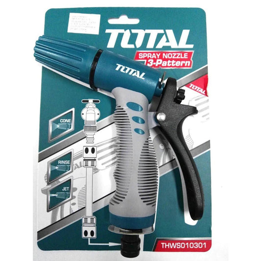 TOTAL THWS010901 Plastic Trigger Nozzle 9 Spray Patterns Garden Hose Spray Gun for 3/4" Hoses