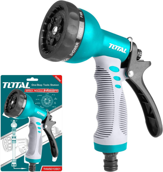 TOTAL THWS010901 Plastic Trigger Nozzle 9 Spray Patterns Garden Hose Spray Gun 3/4"