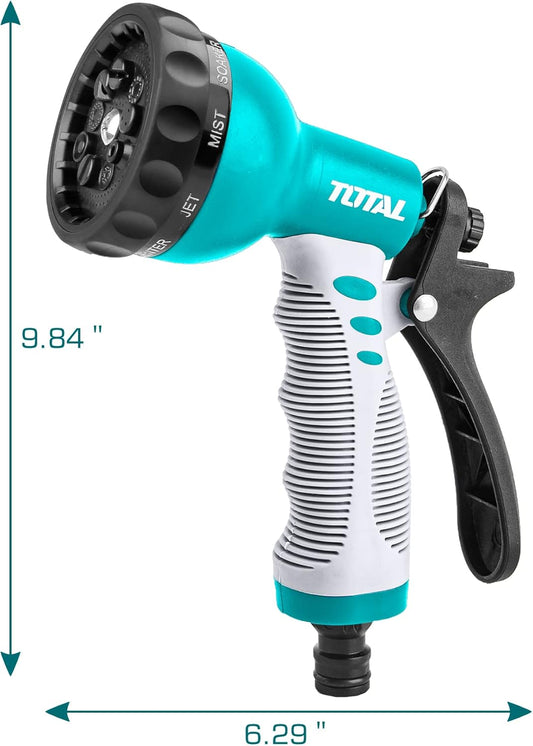 TOTAL THWS010901 Plastic Trigger Nozzle 9 Spray Patterns Garden Hose Spray Gun 3/4"