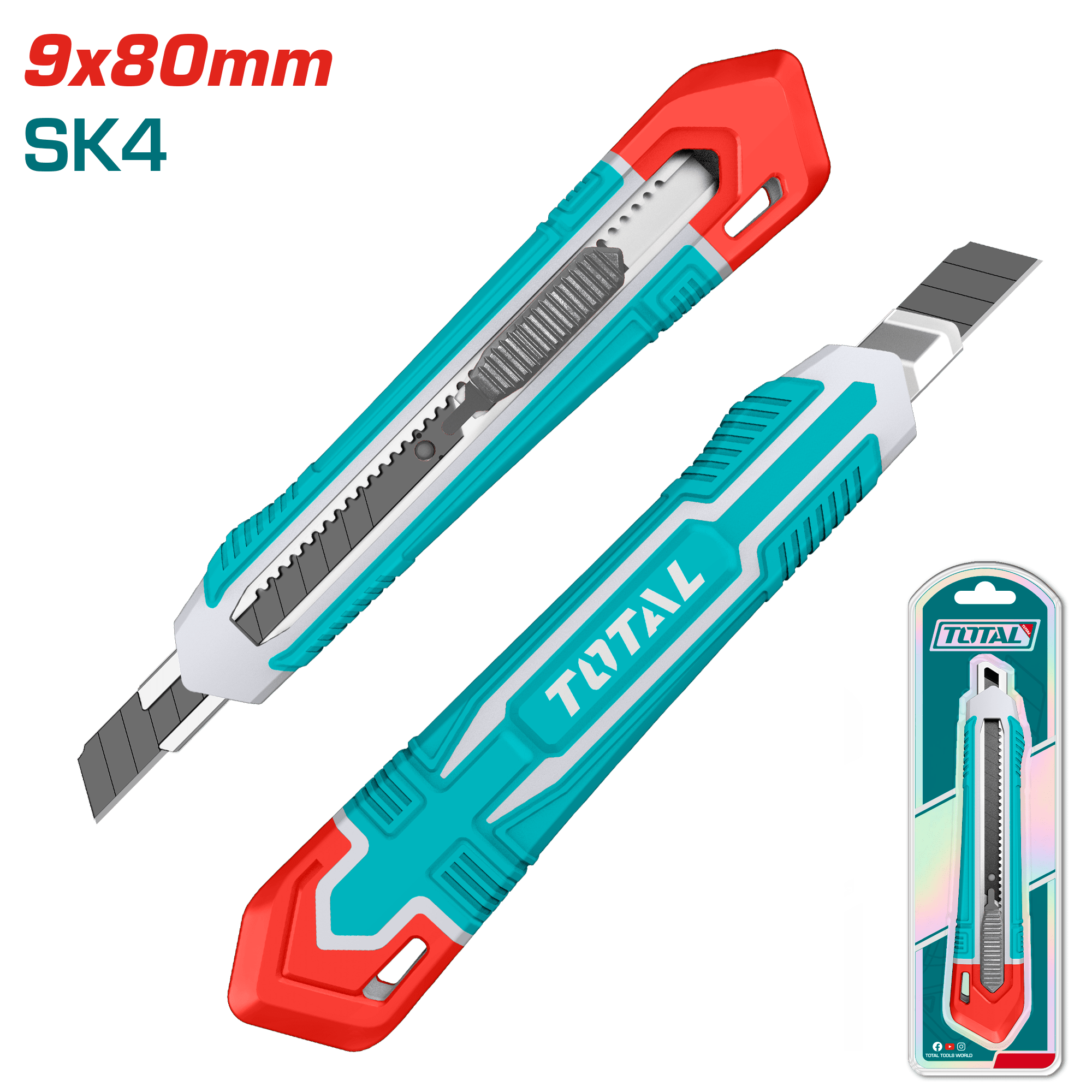 TOTAL Retractable Blade Knife 9x80mm -THT5110925