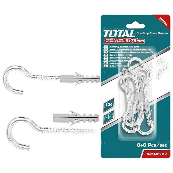 TOTAL Screw Plug Sets With Hook Screw 5 x 75mm -WJSPK5012