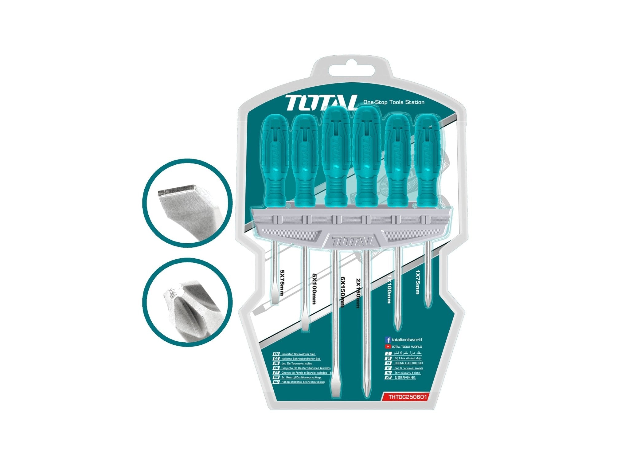 TOTAL Screwdriver Set 6 Pcs Set -THTDC250601