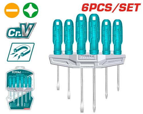 TOTAL Screwdriver Set 6 Pcs Set -THTDC250601