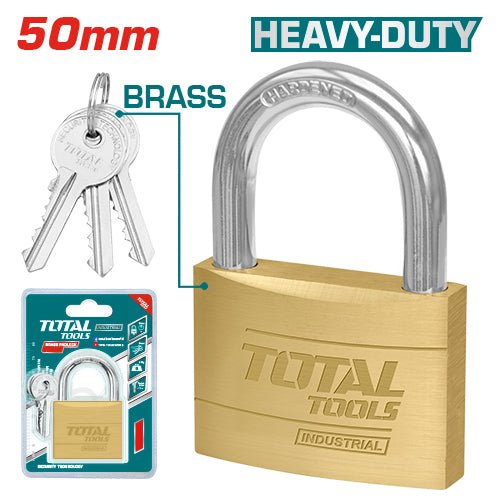 TOTAL Solid Brass Padlock â€“ Heavy-Duty Security Lock with Hardened Shackle
