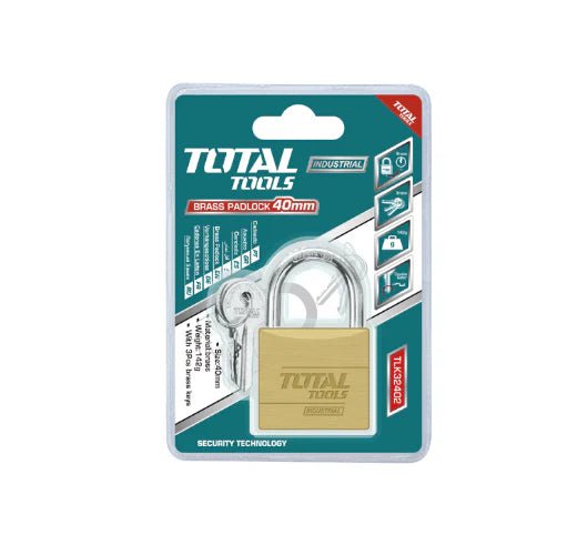 TOTAL Solid Brass Padlock â€“ Heavy-Duty Security Lock with Hardened Shackle