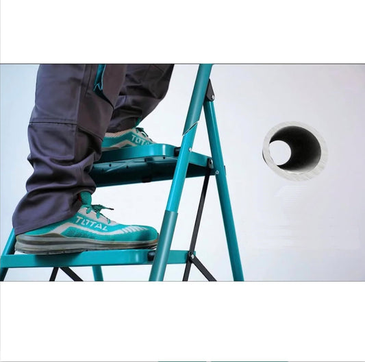 TOTAL Steel Step Ladder 5 Steps, Heavy-Duty, 150kg Load Capacity