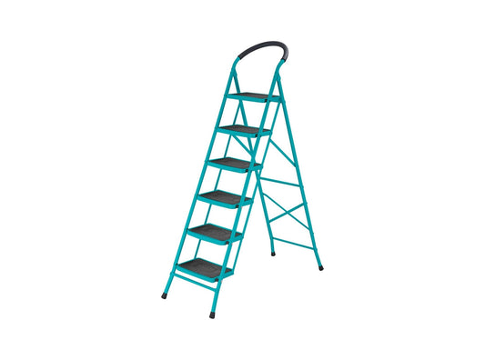 TOTAL Steel Foldable Ladder 6 Steps Max Load 150kg