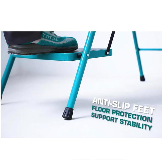 TOTAL Steel Step Ladder 4 Steps, Heavy-Duty, 150kg Load Capacity