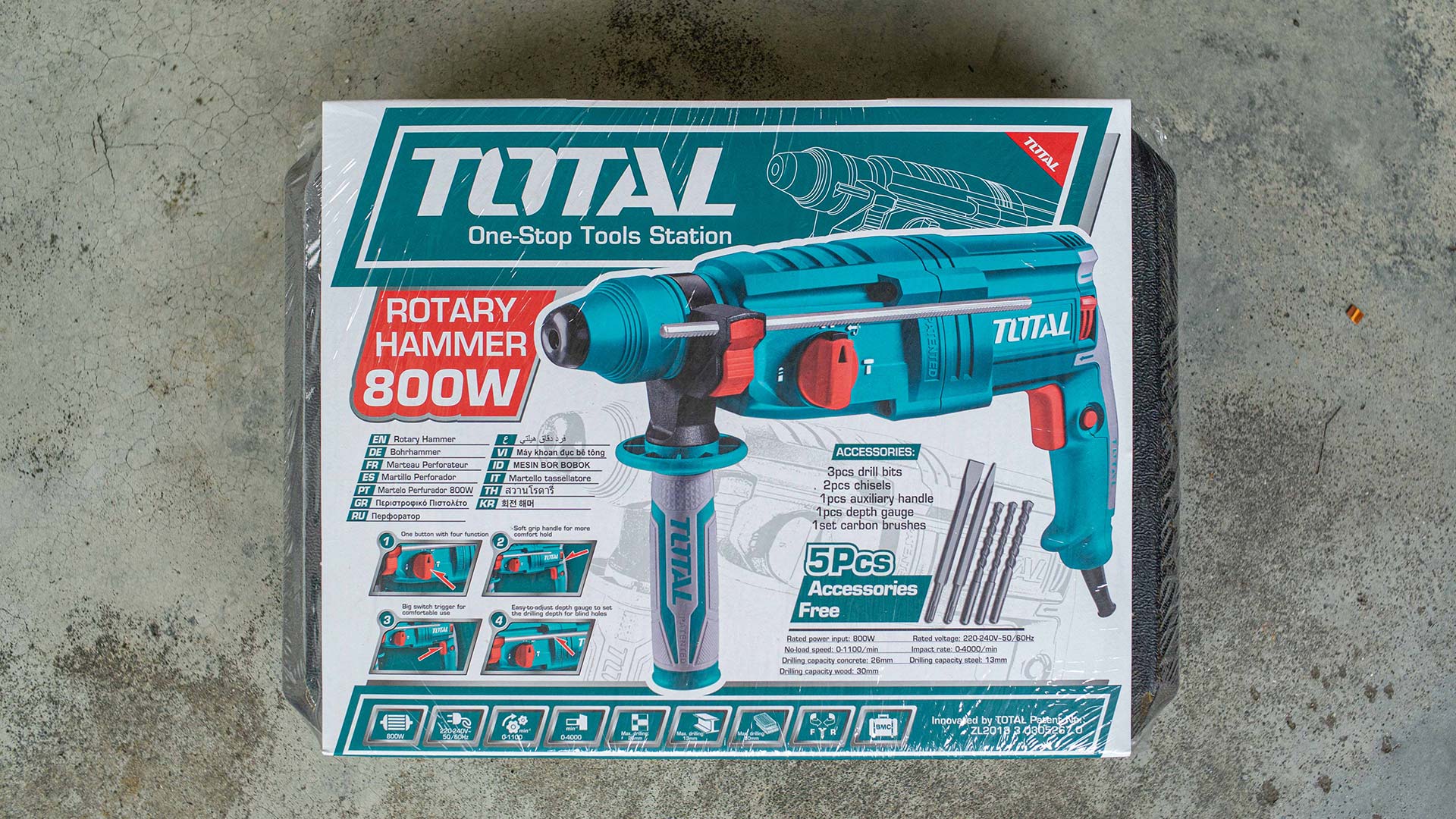 TOTAL TH308268 SDS-Plus Rotary Hammer 800W 26mm – Professional Concrete Drill & Chipping Hammer