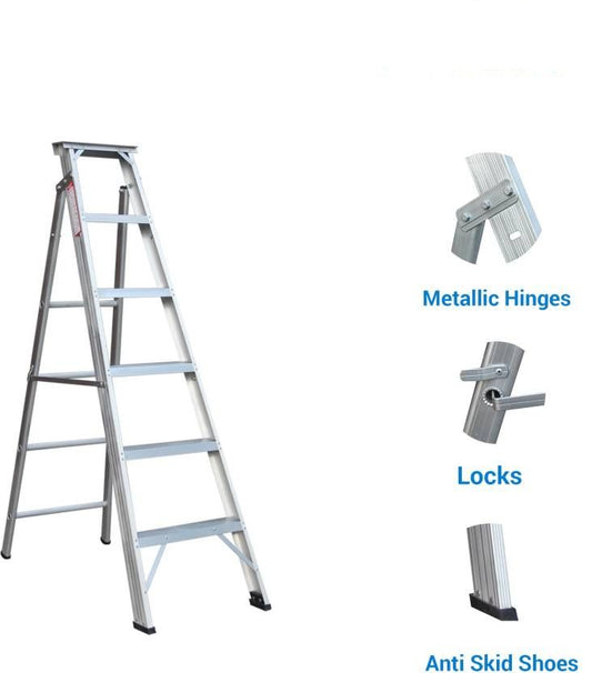 ZAMIL 6 Step Aluminum Heavy Duty Extendable Ladder DPL6 (1.83m-3.20m)