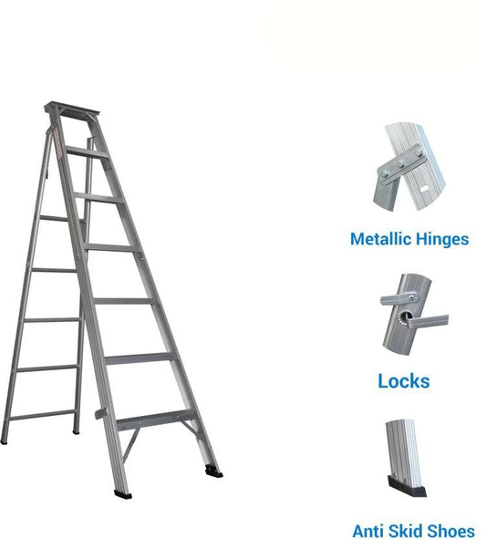 ZAMIL 7 Step Aluminum Heavy Duty Extendable Ladder DPL7 (2.13m-3.81m)