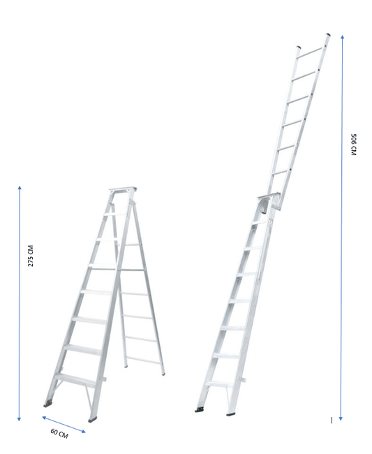 ZAMIL 9 Step Heavy Duty Extendable Ladder DPL9 (2.74m-5.10m)